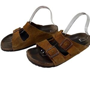 Birkenstock Arizona Suede Sandals Brown Womens‎ Estimated 38 US 7 7.5 Distressed